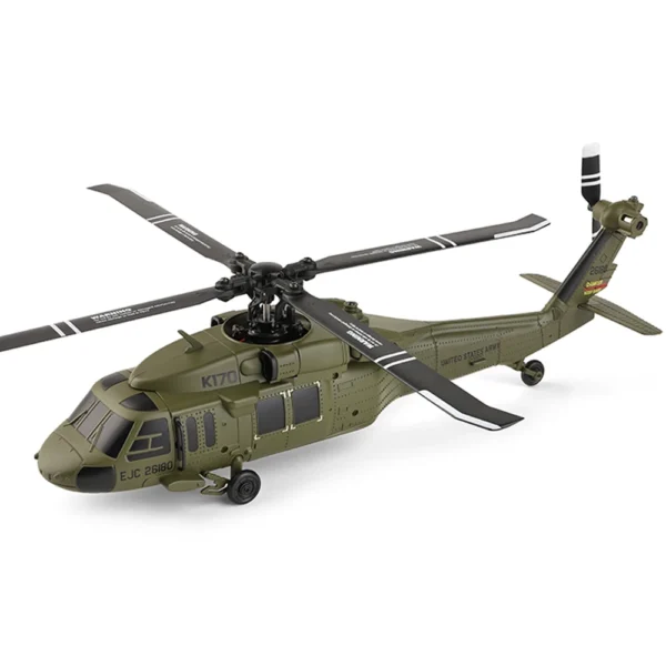 Pre-Order Xk K170 UH-60L 2.4G 4CH 6-Axis Gyro Brushless Motor Military Green RC Helicopter RTF - Image 2