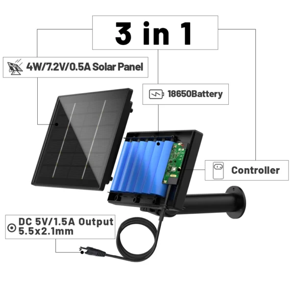 D4 5V 6V Solar Battery Charger With DC 5521 Output 4W - Image 2