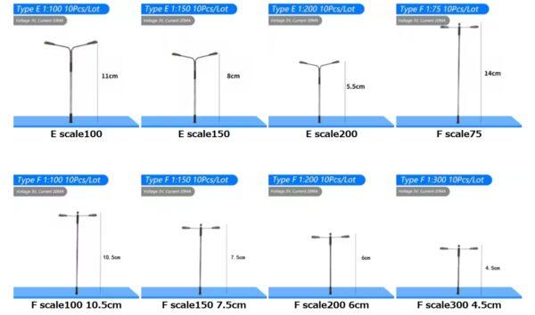 Scale 1:75-1:500 Miniature Metal Street Lamp Model with 3V LED Lights for Building Sand Tables HO Railway Scene Diorama Kits - Image 8