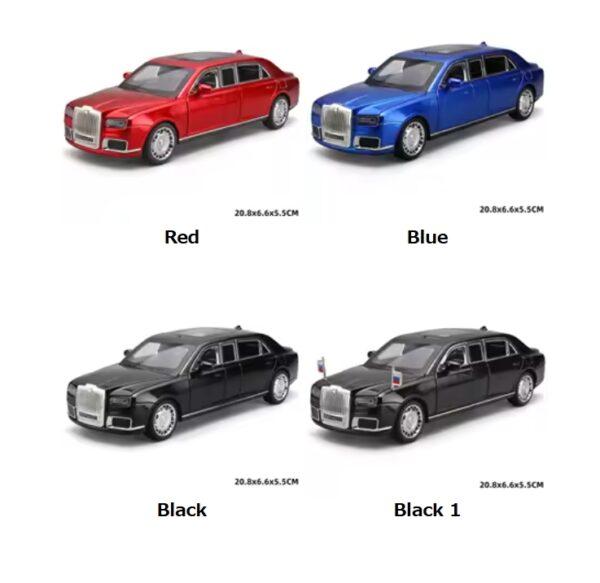 1:24 Aurus Motors Aurus Senat Russia Presidential Car Alloy Car Model Sound and Light Collectibles - Image 7