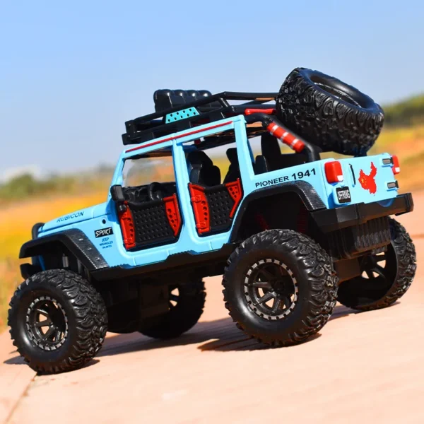 1:24 Jeeps Wrangler Rubicon Alloy Pickup Model Diecast Metal  Off-road  Car Model Sound and Light - Image 2