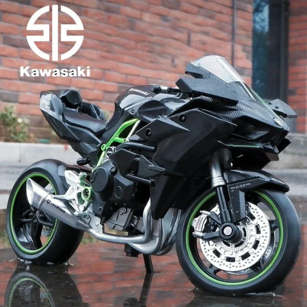 1/12 Kawasaki H2R Ninja Die Cast Motorcycle Model    Autobike Shork-Absorber Off Road Autocycle  Car