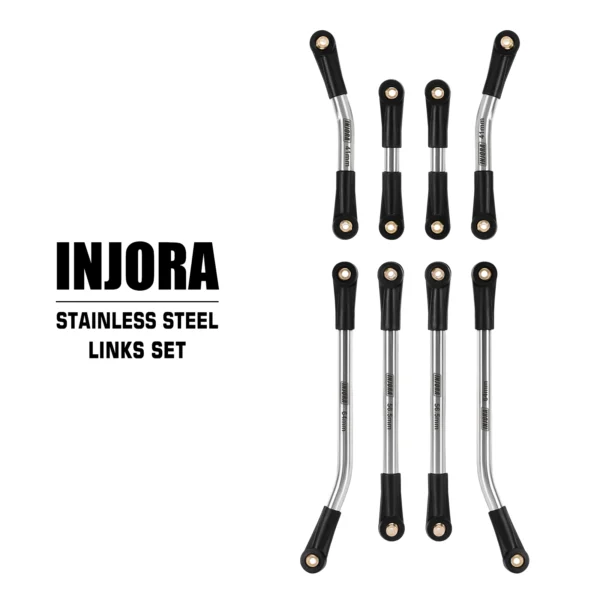 INJORA Stainless Steel High Clearance Chassis 4 Links Set  1/24 Axial SCX24 GX470 Upgrade - Image 4