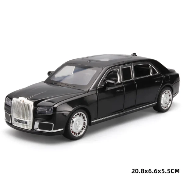 1:24 Aurus Motors Aurus Senat Russia Presidential Car Alloy Car Model Sound and Light Collectibles - Image 3