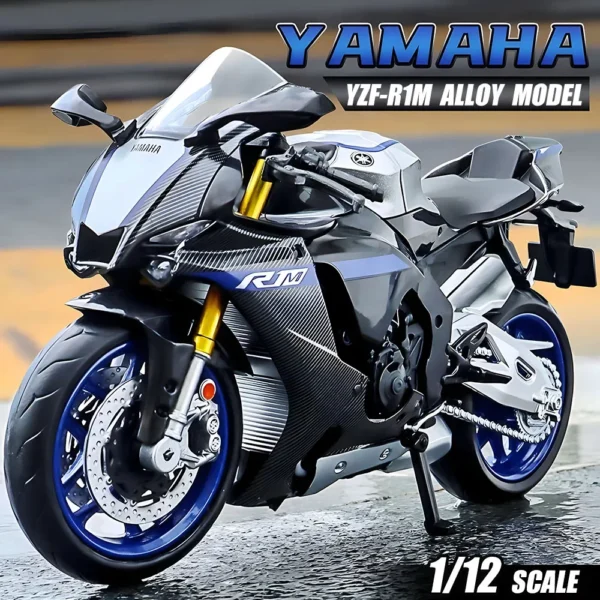 1/12 Scale Yamaha YZF-R1M Motorcycle Model  Alloy Diecast Simulation Models Motor Cycle