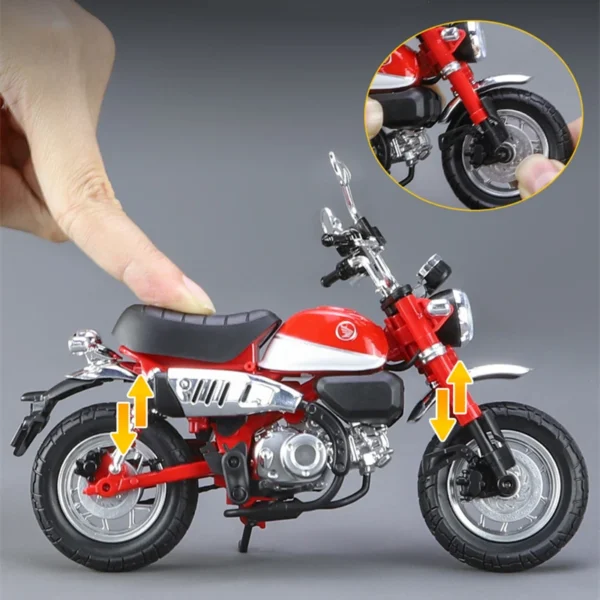 1:12 Monkey 125 Alloy Sports Motorcycle Model Diecast Street Racing Motorcycle with Simulation Sound and Light - Image 3