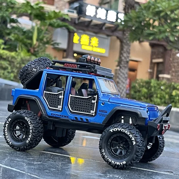 1:24 Jeeps Wrangler Rubicon Alloy Pickup Model Diecast Metal  Off-road  Car Model Sound and Light