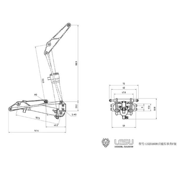 Lesu Hydraulic Oil Cylinder System Pump Esc Parts for Tamiyaya 1/14 RC Dumper Truck RC Toucan 700 Man - Image 4