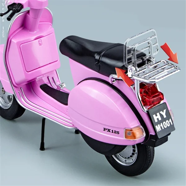 1/10 Vespa 125 Alloy Leisure Motorcycle Model Diecast Metal Street Bike with Simulation Sound and Light - Image 5