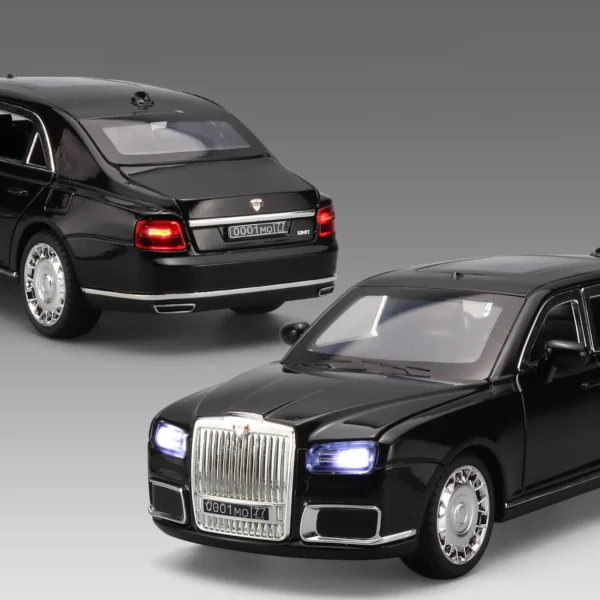 1:24 Aurus Motors Aurus Senat Russia Presidential Car Alloy Car Model Sound and Light Collectibles - Image 4