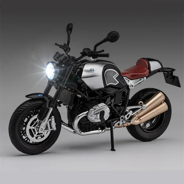 1:12 BMW R Nine T Alloy Retro Sports Motorcycle Model Diecast Metal Street Racing Bike with Sound and Light