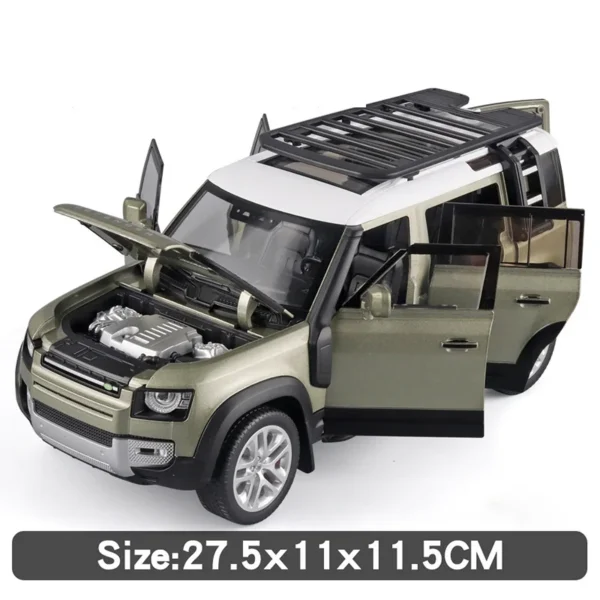 Large 1:18 Land Rover Defender Range Rover SUV Off-Road Alloy Diecast Model Car with Sound and Light No-Box - Image 3