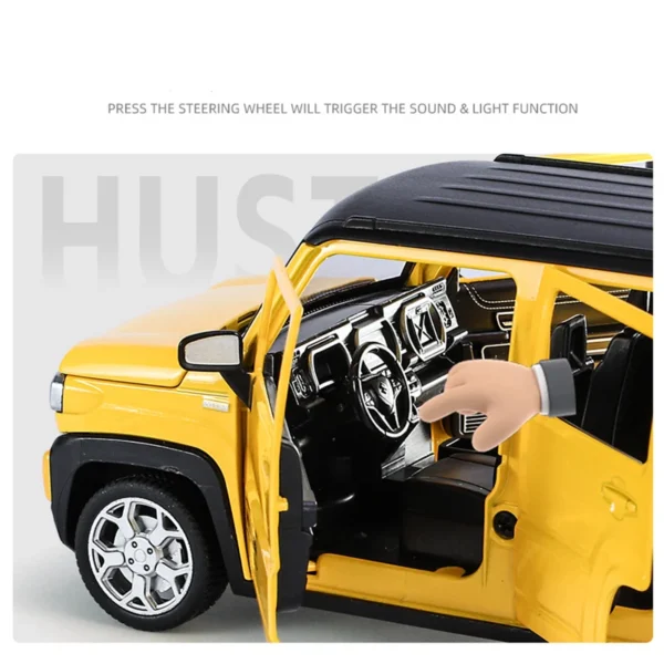 1:22 SUZUKI HUSTLER SUV Alloy Car Model Diecasts Metal  Off-Road  Car Model Simulation Sound and Light - Image 5