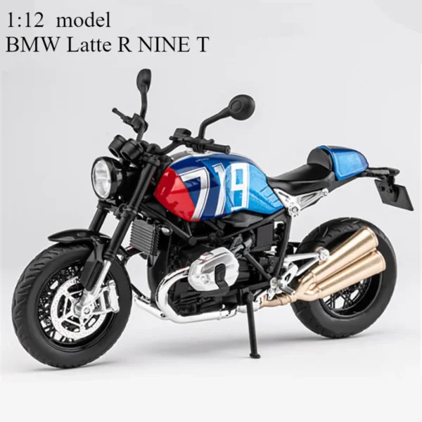 1:12 BMW R Nine T Alloy Retro Sports Motorcycle Model Diecast Metal Street Racing Bike with Sound and Light - Image 3