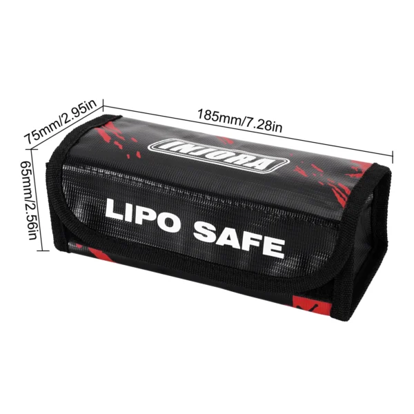 INJORA LiPo Battery Safe Bag Fireproof Storage Pouch (185*75*65mm) - Image 2