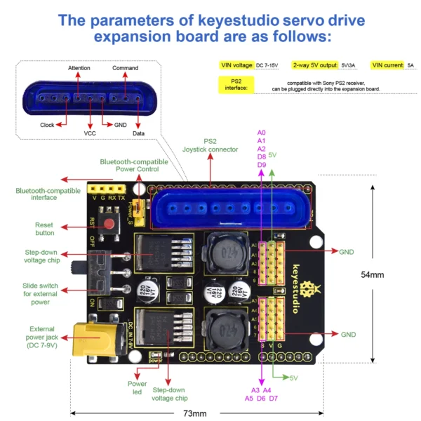 Keyestudio STEM 4DOF Robot Arm Kit with PS2 Control Mechanical Claw Arduino Programmable Robot for Educational Projects - Image 6