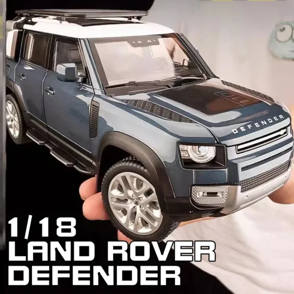 Large 1:18 Land Rover Defender Range Rover SUV Off-Road Alloy Diecast Model Car with Sound and Light No-Box