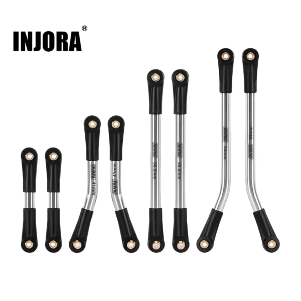 INJORA Stainless Steel High Clearance Chassis 4 Links Set  1/24 Axial SCX24 GX470 Upgrade