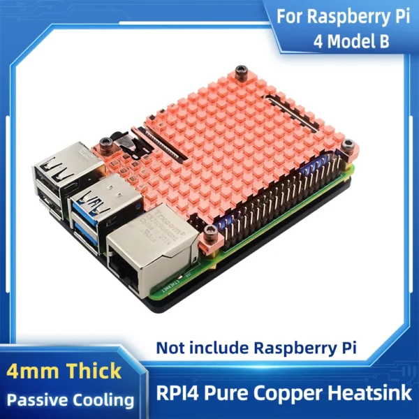 Raspberry Pi 4B Copper Heatsink Cooling Case