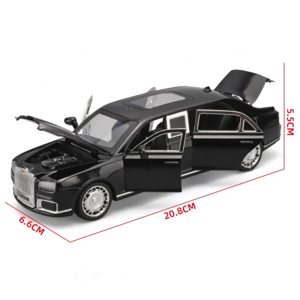 1:24 Aurus Motors Aurus Senat Russia Presidential Car Alloy Car Model Sound and Light Collectibles - Image 5