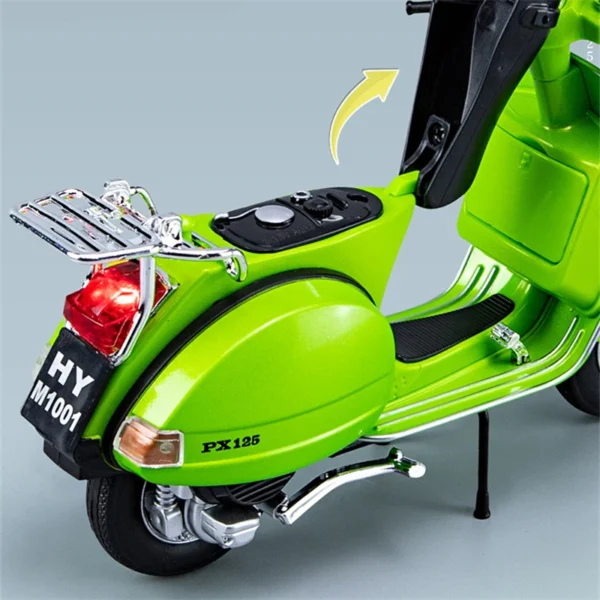 1/10 Vespa 125 Alloy Leisure Motorcycle Model Diecast Metal Street Bike with Simulation Sound and Light - Image 6