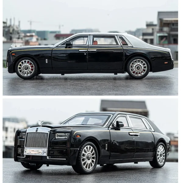 1:18 Rolls-Royce Phantom Zinc Alloy Pull Back Diecast Car with Sound and Light Realistic Model Toy for Collectors - Image 4