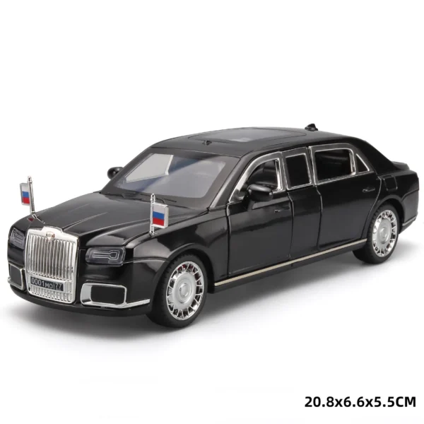 1:24 Aurus Motors Aurus Senat Russia Presidential Car Alloy Car Model Sound and Light Collectibles - Image 2