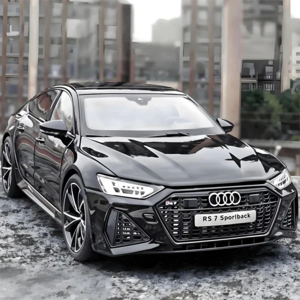 1:18 AUDI RS7 Sportback Coupe RC Alloy Diecast Metal Model Car with Sound Light Show Display Series in Black