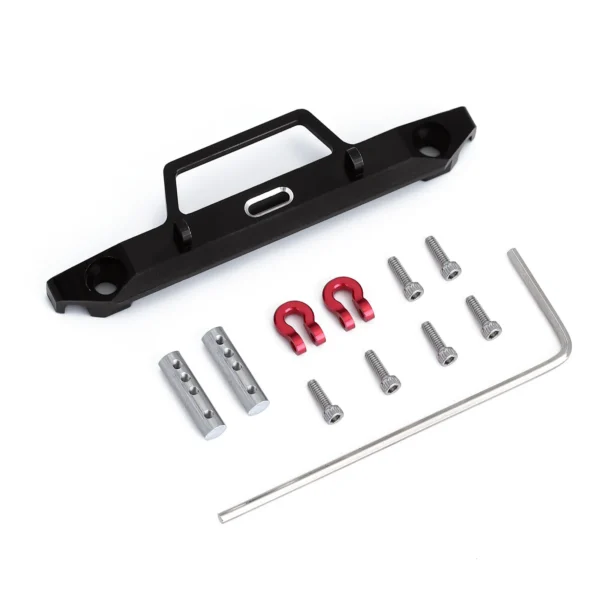 INJORA 58*15mm Metal Front Bumper with Hook  1/24 RC Crawler Car Axial SCX24 90081 Upgrade Parts - Image 4