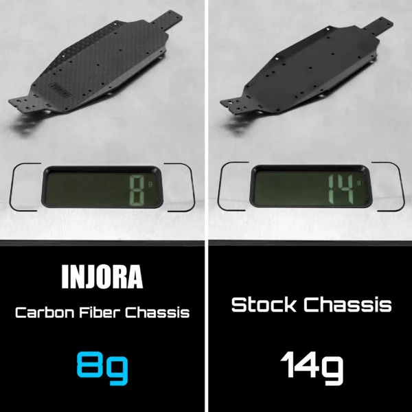 INJORA Carbon Fiber Chassis  1/24 Buggy Losi Micro-B (8g) - Image 5