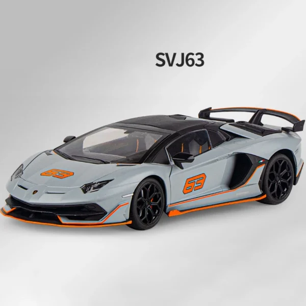 1:18 Scale Lamborghini Aventador SVJ63 Alloy Car Model with Wheel Steering Sound and Light Collectible - Image 2