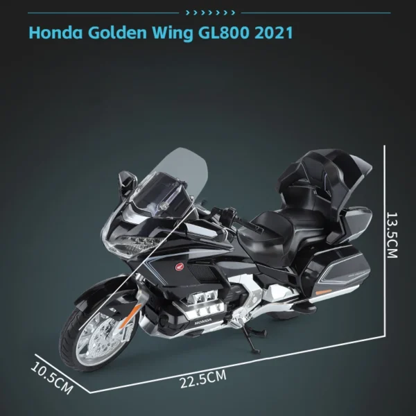 1:11 Scale Gold Wing GL800 2021 Alloy Die Cast Motorcycle Model with Sound and Light Off Road Autocycle Car Toy - Image 5