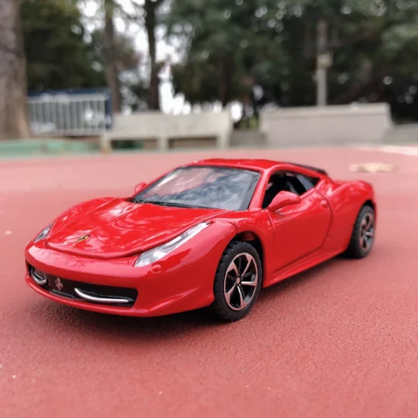 1:32 Ferrari 458 Italia SF90 Supercar Alloy Muscle Car Model Sound and Light Pull Back   Collectibles