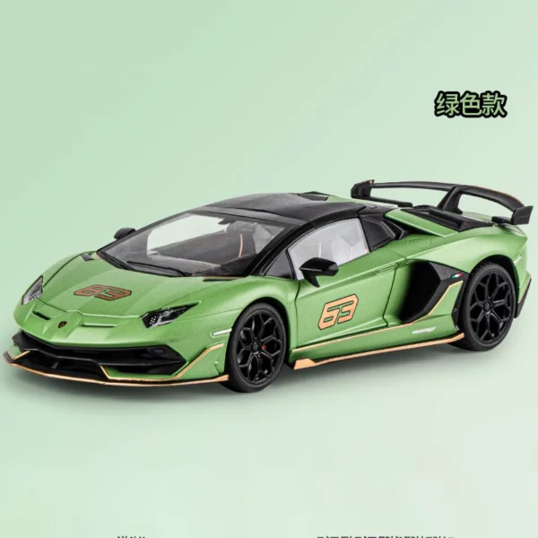 1:18 Scale Lamborghini Aventador SVJ63 Alloy Car Model with Wheel Steering Sound and Light Collectible - Image 6