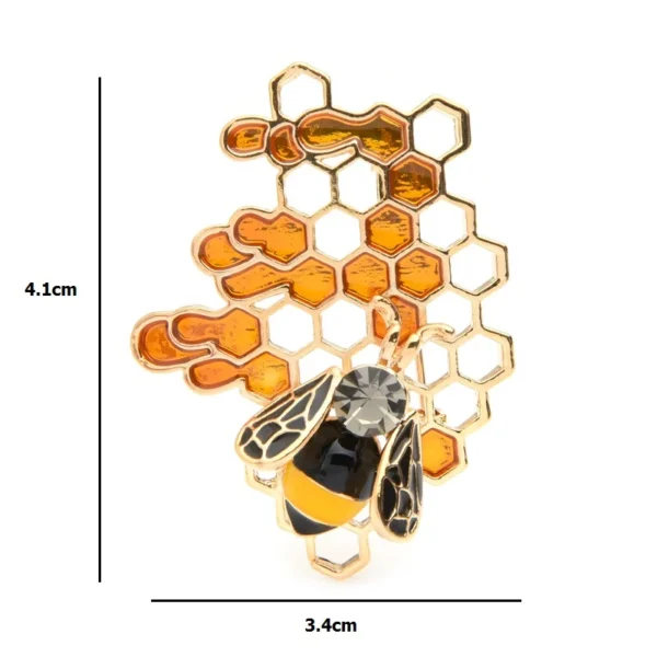 Wuli&baby Enamel Bee Honeycomb Brooches Women Men Alloy Insect Weddings Brooch Pins - Image 2