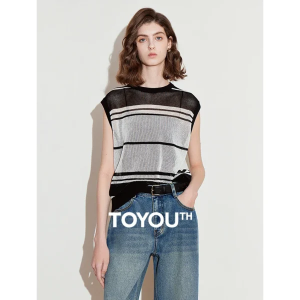 TOYOUTH Women Knitwear 2025 Spring New Tops 8513052