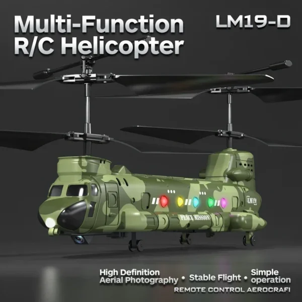 RC Helicopter LM19-D LED Lights 480P Camera HD Aerial Photography 2.4G RC Aircraft Model - Image 4