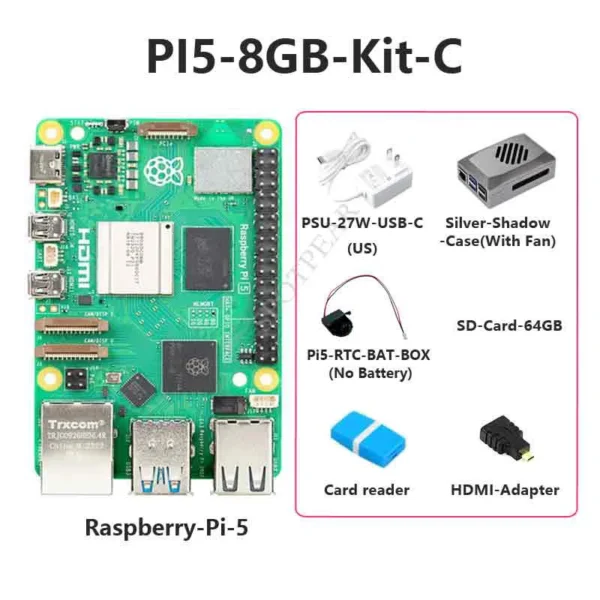 [PI5-8GB-Kit-C] Raspberry Pi 5 Official Original Model Pi5