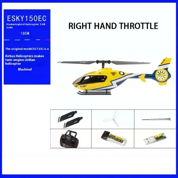 2025 New Esky 150EC Hummingbird Mini 6DOF FXZ Flight Controller Altitude Hold RC Helicopter Indoor Model