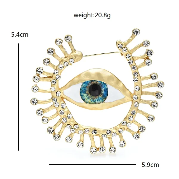 Wuli&baby Big Blue Eye Round Brooches Women Unisex New Design Charming Eyes Party Office Brooch Pin - Image 3