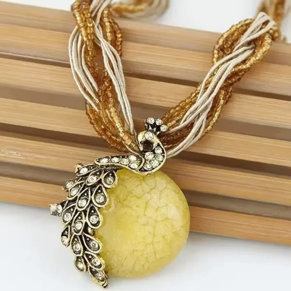 Elegant Vintage Fringed Tassel Pendant Necklace Peacock Design  Womens Sweaters - Image 5