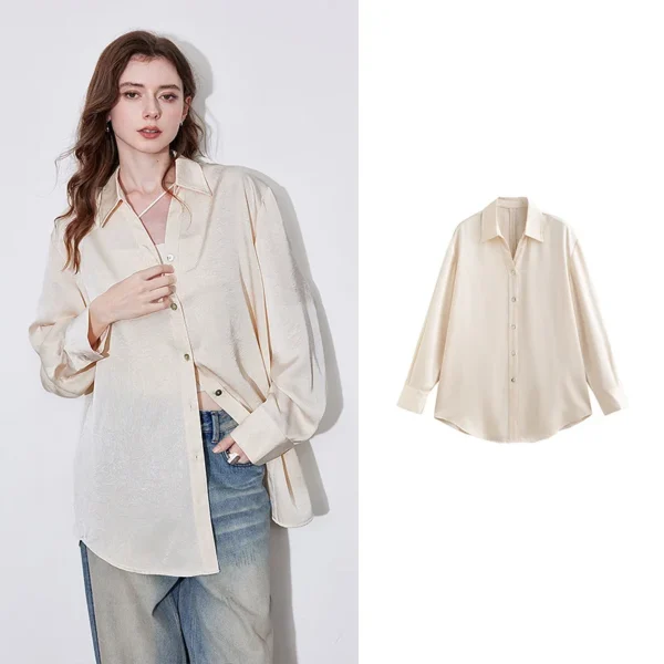 TOYOUTH Women Blouse Shirt 2025 Spring New Style with Rear Split=Light Luxury Age reducing Western Style Top Shirt - Image 6