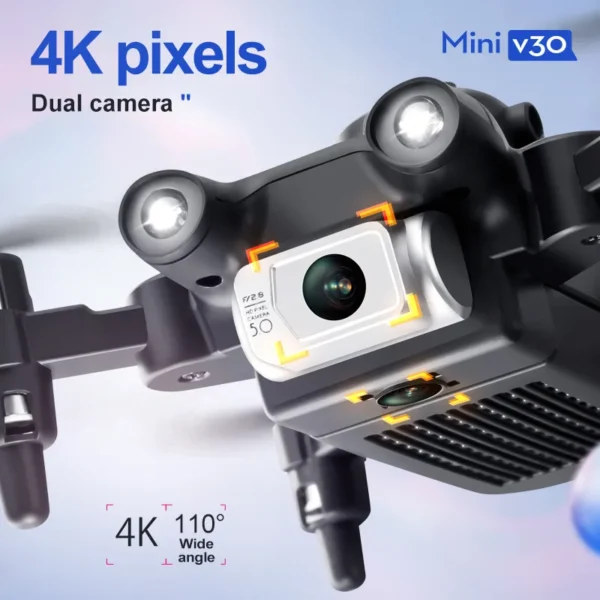 Mini V30 WiFi FPV Drone 4K HD Dual Camera Foldable RC - Image 2