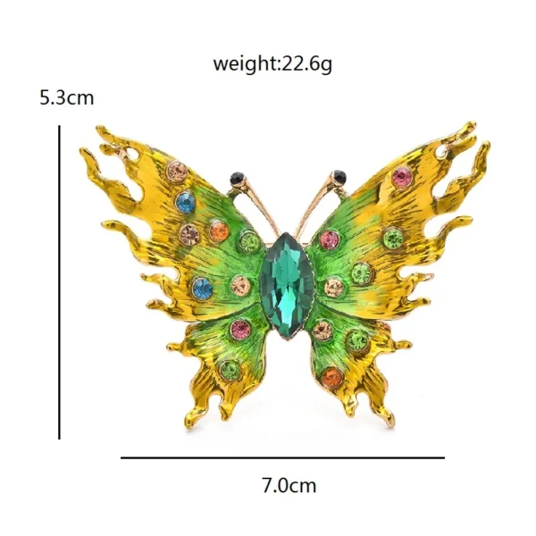 Wuli&baby New Design Butterfly Brooches  Women Unisex 2-color Rhinestone Enamel Insects Office Party Brooch Pins - Image 3