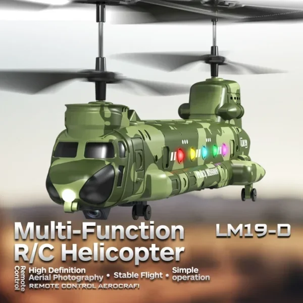 RC Helicopter LM19-D LED Lights 480P Camera HD Aerial Photography 2.4G RC Aircraft Model