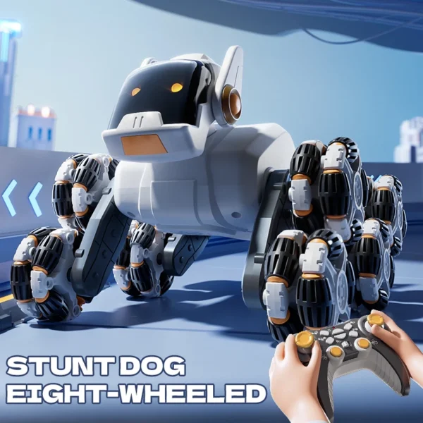 Intelligent Electric RC Robot Dog Eight Wheeled Stunt Toy - Image 2