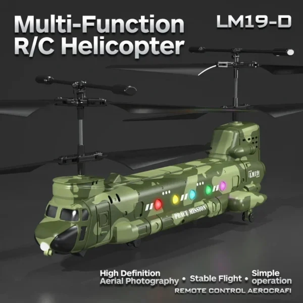 RC Helicopter LM19-D LED Lights 480P Camera HD Aerial Photography 2.4G RC Aircraft Model - Image 3