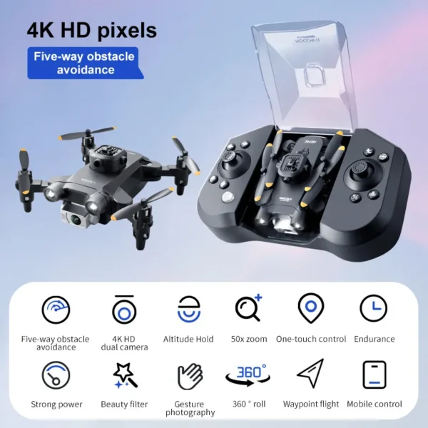 Mini V30 WiFi FPV Drone 4K HD Dual Camera Foldable RC - Image 6