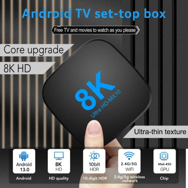 Transpeed Android 13 16GB TV Box ATV Dual Wifi With TV Apps 8K Video BT5.0+ RK3528 4K 3D Voice Media Player Set Top Box - Image 2