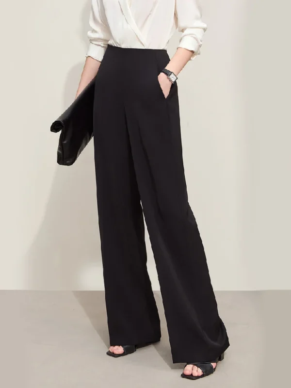 Amii Minimalism Summer New Wide-legged Pants Women Straight Basics Casual Pants Female Solid Full-length Trousers 12412006 - Image 4